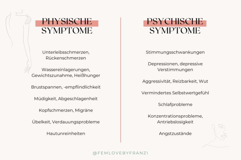 pms beschwerden symptome table